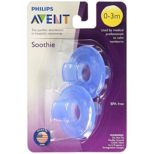 필립스 [아마존베스트]Philips AVENT Philips Avent Soothie Pacifier, Blue, 0-3 Months, 2 Count