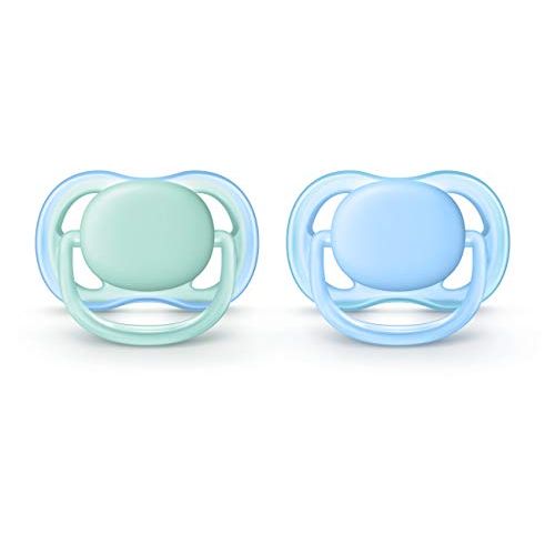 필립스 [아마존베스트]Philips AVENT Philips Avent Ultra Air Pacifier, 0-6 months, blue/green, 2 pack, SCF244/20