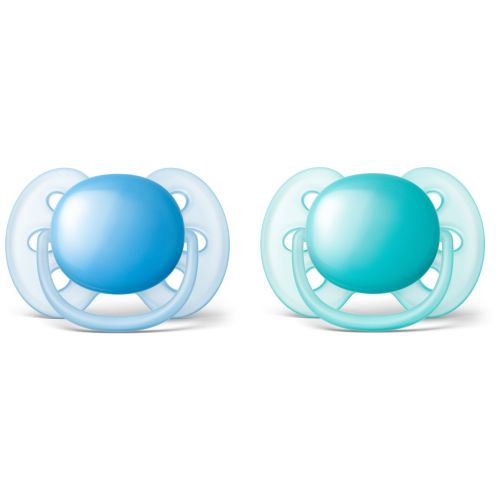 필립스 [아마존베스트]Philips AVENT Philips Avent Ultra Soft Pacifier, 6-18 months, Blue/Teal, 2 pack, SCF212/22