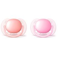 [아마존베스트]Philips AVENT Philips Avent Ultra Soft Pacifier, 0-6 months, Pink/Peach, 2 pack, SCF213/20