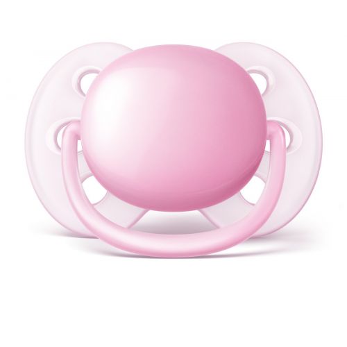 필립스 [아마존베스트]Philips AVENT Philips Avent Ultra Soft Pacifier, 0-6 months, Pink/Peach, 2 pack, SCF213/20