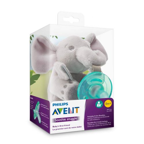 필립스 [아마존베스트]Philips AVENT Philips Avent Soothie Snuggle Pacifier, 0m+, Elephant, SCF347/03