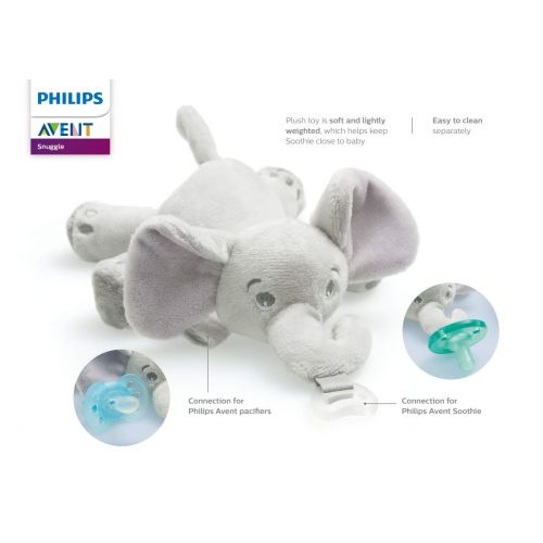 필립스 [아마존베스트]Philips AVENT Philips Avent Soothie Snuggle Pacifier, 0m+, Elephant, SCF347/03