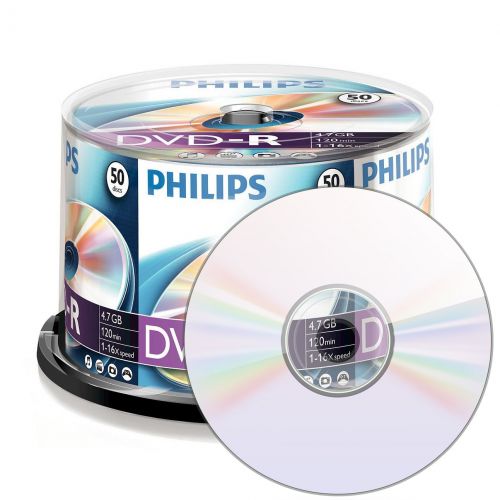 필립스 [아마존 핫딜]  [아마존핫딜]Philips DVD-R Rohlinge (4.7 GB Data/ 120 Minuten Video, 16x High Speed Aufnahme, 50er Spindel)