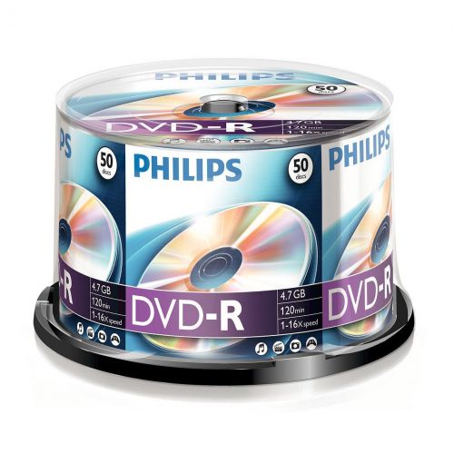 필립스 [아마존 핫딜]  [아마존핫딜]Philips DVD-R Rohlinge (4.7 GB Data/ 120 Minuten Video, 16x High Speed Aufnahme, 50er Spindel)