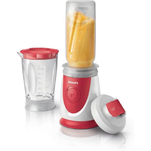 필립스 Philips HR 2872/00 hr2872/00 Mini Mixer Rot 350 W, Kunststoff, Rouge & Plastique transparent