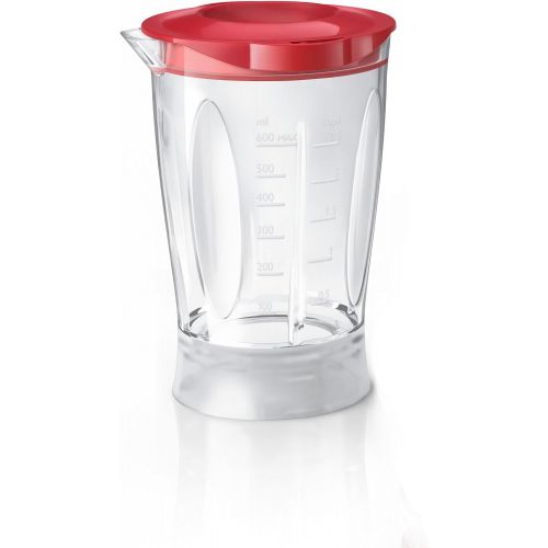 필립스 Philips HR 2872/00 hr2872/00 Mini Mixer Rot 350 W, Kunststoff, Rouge & Plastique transparent