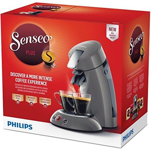 필립스 Philips Senseo HD6556/00 Kaffeepadmaschine (Crema Plus, Kaffeestarkewahl) dunkelgrau metall