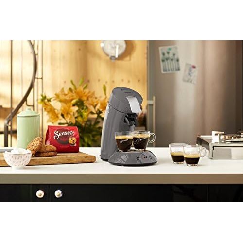 필립스 Philips Senseo HD6556/00 Kaffeepadmaschine (Crema Plus, Kaffeestarkewahl) dunkelgrau metall