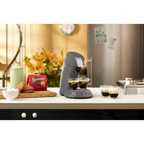 필립스 Philips Senseo HD6556/00 Kaffeepadmaschine (Crema Plus, Kaffeestarkewahl) dunkelgrau metall