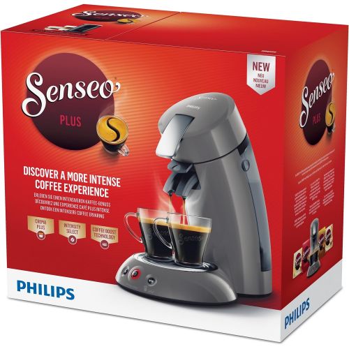 필립스 Philips Senseo HD6556/00 Kaffeepadmaschine (Crema Plus, Kaffeestarkewahl) dunkelgrau metall