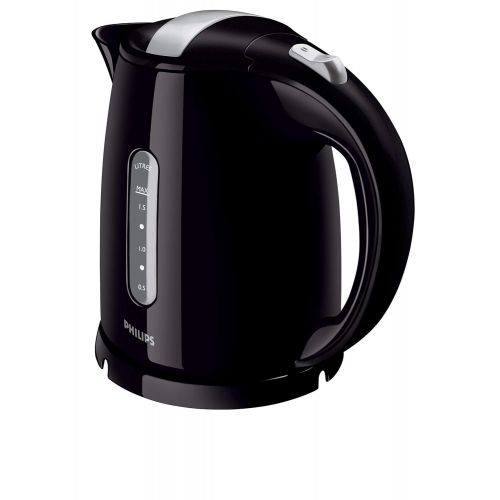 필립스 Philips HD4646/20 Serie Wasserkocher (1,5 Liter, 2400 Watt, Anti-Kalk), schwarz + Philips HD2581/90 Toaster, integrierter Broetchenaufsatz, 8 Braunungsstufen, schwarz