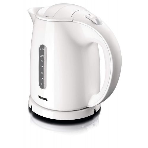 필립스 Philips HD4646/00 Anti-Kalk Wasserkocher, Kunststoff, 1.5 liters, weiss + Philips HD2581/00 Toaster, integrierter Broetchenaufsatz, 8 Braunungsstufen, weiss