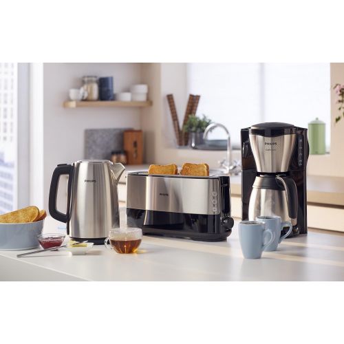 필립스 Philips HD7546/20 Gaia Filter-Kaffeemaschine mit Thermo-Kanne, schwarz/metall