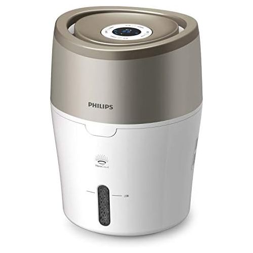 필립스 Philips HU4803/01 Luftbefeuchter (bis zu 25m², hygienische Nano-Cloud-Technologie, leiser Nachtmodus, Automodus) weiss und grau metallic