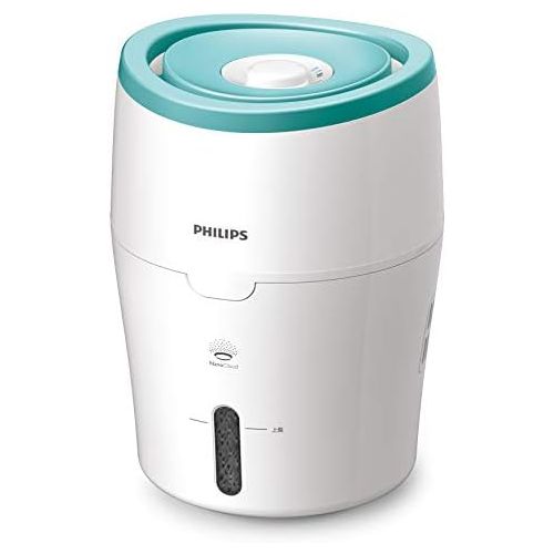 필립스 Philips HU4801/01 Luftbefeuchter (bis zu 25m², hygienische NanoCloud-Technologie, leiser Nachtmodus, fuer Kinder und Babies geeignet) weiss, hellgruen