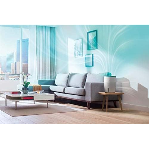 필립스 Philips HU4801/01 Luftbefeuchter (bis zu 25m², hygienische NanoCloud-Technologie, leiser Nachtmodus, fuer Kinder und Babies geeignet) weiss, hellgruen