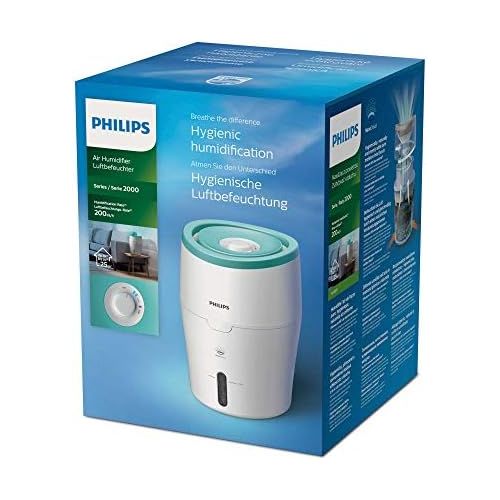 필립스 Philips HU4801/01 Luftbefeuchter (bis zu 25m², hygienische NanoCloud-Technologie, leiser Nachtmodus, fuer Kinder und Babies geeignet) weiss, hellgruen