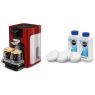 Philips Senseo HD7865/80 Quadrante Kaffeepadmaschine, XL-Wassertank, rot mit Fluessigentkalker CA6520/00