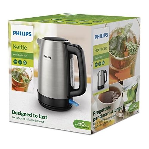 필립스 Philips HD9350/90 Wasserkocher (2200 Watt, 1.7 Liter, Edelstahl)[Energieklasse A+++]