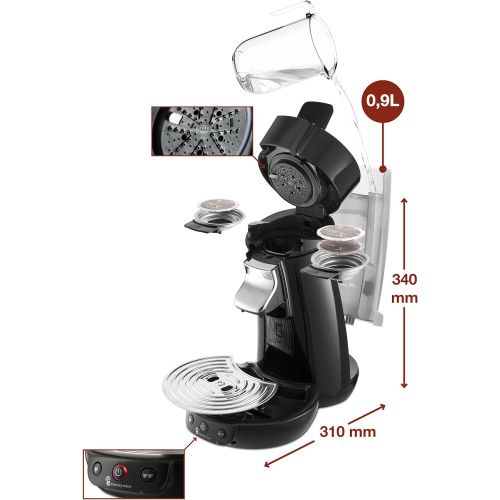 필립스 Philips Senseo Viva Cafe HD6563/60 Kaffeepadmaschine (Crema plus, Standard, Kaffee-Starkeeinstellung) schwarz