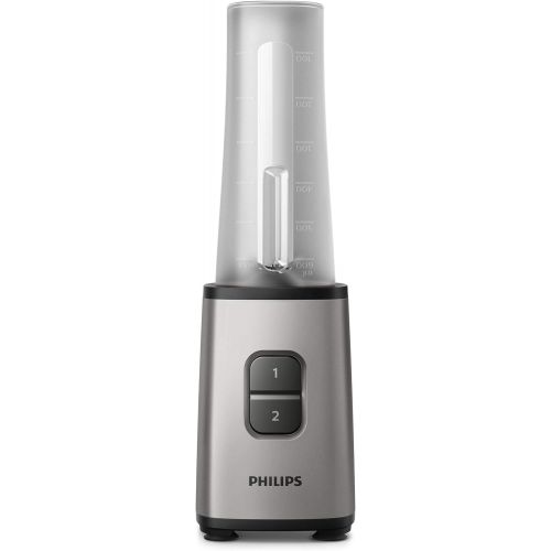 필립스 Philips HR2600/80 Mini-Standmixer ( 350 W, 28.000 Umdr. /Min., 0,7 L Fassungsvermoegen, Trinkflasche, spuelmaschinenfest) silber