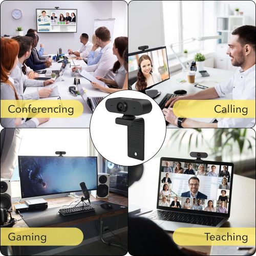 필립스 Philips Webcam with Microphone, Full HD 1080P, USB Computer Camera, Plug and Play, 360° Rotate, for PC Video Conferencing/Calling/Gaming, Laptop/Desktop Mac, Skype/YouTube/Zoom/Fac