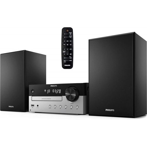 필립스 PHILIPS Bluetooth Stereo System for Home with CD Player, MP3, USB, Audio in, FM Radio, Bass Reflex Speaker, 60W, Remote Control Included