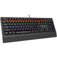 Philips Mechanical Gaming Keyboard- RGB LED Backlit Wired Keyboard with Blue Switches for Gaming, PC- Full Key N-Rollover- Anti Ghosting