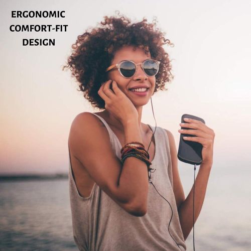 필립스 PHILIPS Wired Earbuds with Microphone - Ergonomic Comfort-Fit in Ear Headphones with Mic for Cell Phones, Earphones with Microphone with Bass Clear Sound - Black