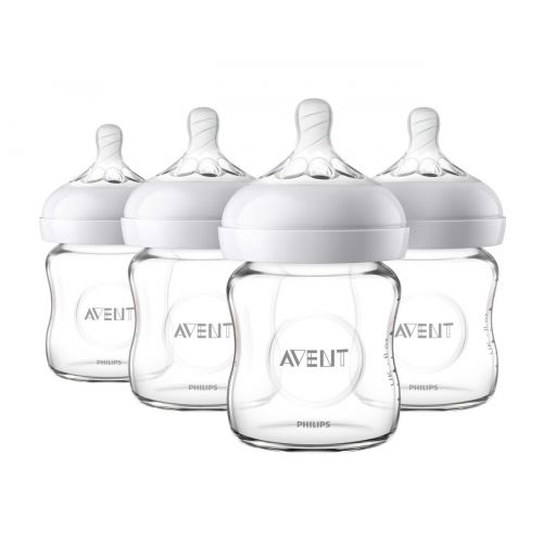 필립스 Philips Avent Natural Glass Baby Bottle, 4oz, 4pk, SCF701/47