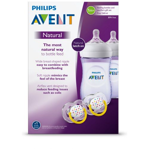 필립스 Philips Avent Natural Baby Bottle Purple Gift Set, SCD113/23