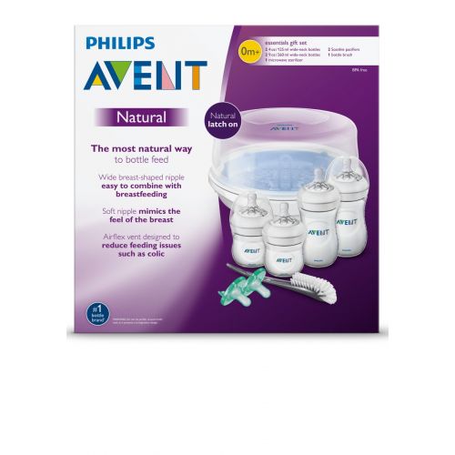 필립스 Philips Avent Natural Baby Bottle Essentials Gift Set, SCD208/01
