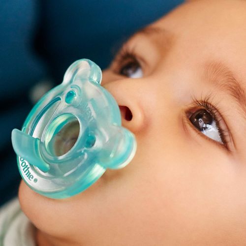 필립스 Philips AVENT Soothie Pacifier, 0-3 Months, Green/Blue, Bear Shape, 4 Pack, SCF194/41