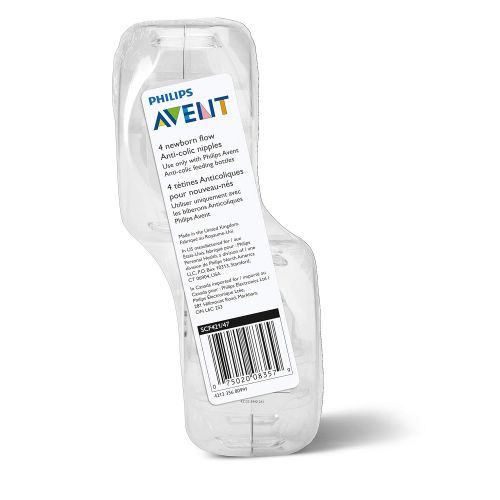 필립스 Philips Avent Newborn Flow Nipple, (2 Packs of 2 Nipples)