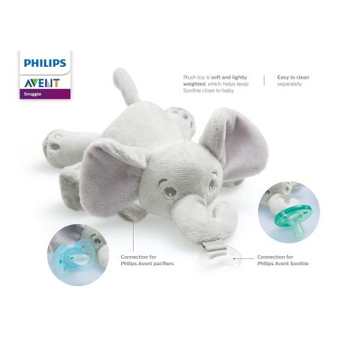 필립스 Philips Avent Soothie Snuggle Pacifier, 0-3 Months, Elephant, SCF347/03