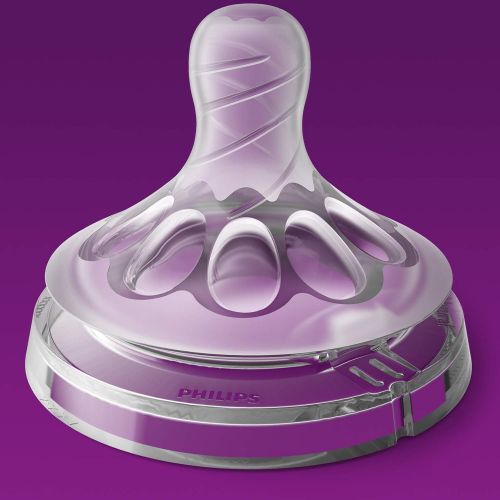 필립스 Philips Avent Natural Baby Bottle Nipple, Newborn 0M+, 4pk, SCF651/43
