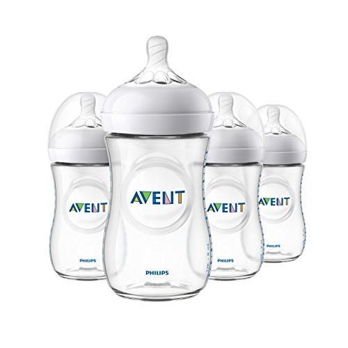 필립스 Philips Avent Natural Baby Bottle, Clear, 9oz, 4pk, SCF013/47