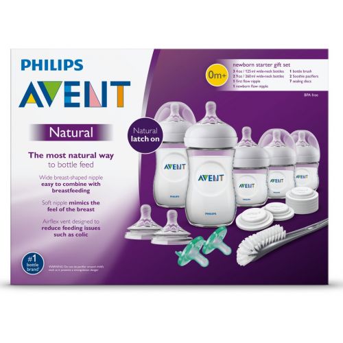 필립스 [무료배송] Philips Avent Natural Baby Bottle 필립스 아벤트 천연 소재 스타터 선물 세트, SCD206/03