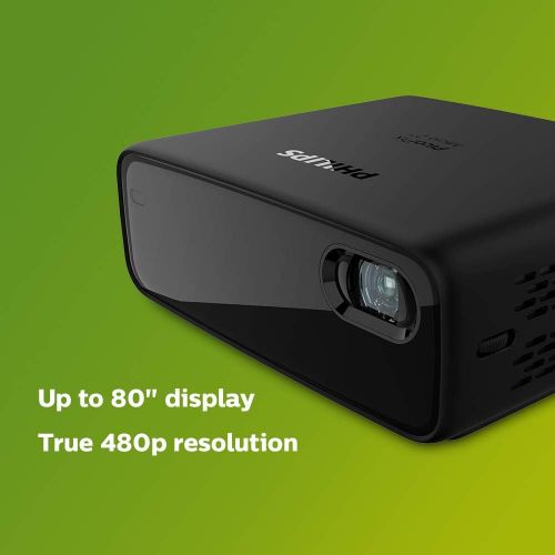 필립스 Philips PicoPix Micro 2TV, DLP Portable Projector, Android TV, up to 4h Battery Life, HDMI, USB-C