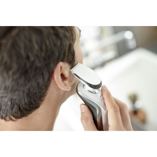 필립스 PHILIPS Norelco Washable Cordless Mens Shaver with DynamicFlex Technology, Super Lift & Cut Action, Smart-Click Precision Trimmer, Bonus Free Cleaning System with Cartridge