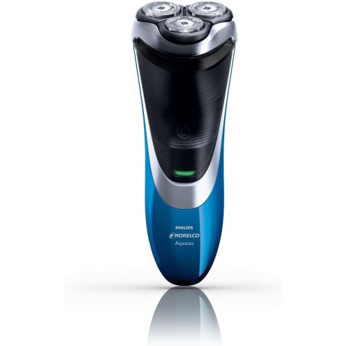 필립스 Philips Norelco Cordless Powertouch with Aquatec Electric Razor, Super Lift and Cut Dual-Blade, Flexing Heads, Pop-Up Trimmer, 3 Minute Quick Charge, LED Battery Indicator, Fully W