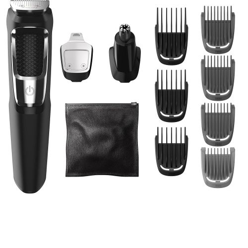 필립스 Philips Norelco Multi Groomer MG3750/60-13 piece, beard, face, nose, and ear hair trimmer and clipper