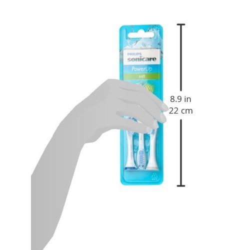 필립스 Philips Sonicare PowerUp replacement toothbrush heads, HX3023/64, 3-count Soft