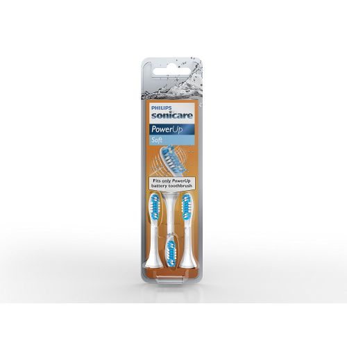 필립스 Philips Sonicare PowerUp replacement toothbrush heads, HX3023/64, 3-count Soft