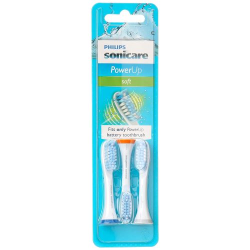 필립스 Philips Sonicare PowerUp replacement toothbrush heads, HX3023/64, 3-count Soft