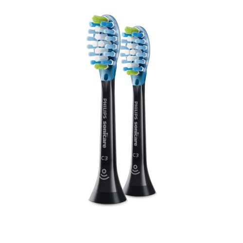 필립스 Philips Sonicare Premium Plaque Defence BrushSync Enabled Replacement brush Heads, 2pk, Black - HX9042/33