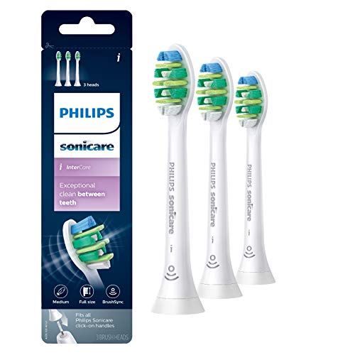 필립스 Philips Sonicare Intercare replacement toothbrush heads, HX9003/65, BrushSync technology, White 3-pk