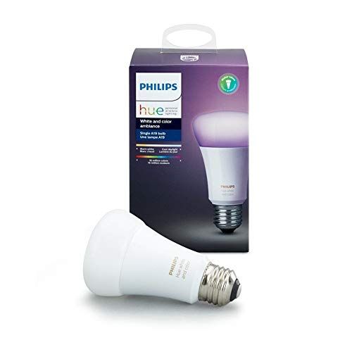 필립스 Philips Hue Single Premium A19 Smart Bulb, 16 million colors, for most lamps & overhead lights (Hue Hub Required, Works with Alexa), Old Version