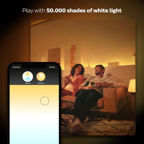 필립스 Philips Hue Single Premium A19 Smart Bulb, 16 million colors, for most lamps & overhead lights (Hue Hub Required, Works with Alexa), Old Version